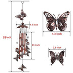 Bird Wind Chimes Waterproof Metal Wind Bells With Aluminum Tubes Bells Deep Tone Memorial Wind Chimes with Hook Smooth Melodic Tones Copper Antique Wind Chime Wall Hanging Home Decoration Romantic Wind Chime For Home Stevvex