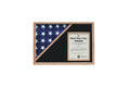 Shadow box for 5' x 9.5' flag with 8.5 x 11 Document holder The Military Gift Store