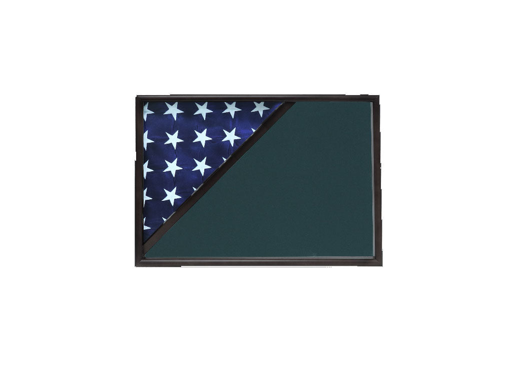 Shadow box for 5x9.5 flag, Black Finish The Military Gift Store