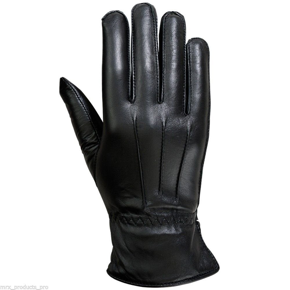 Ladies Warm Winter Dress And Work Gloves, Thermal Lining, Genuine Black Leather - SJB-DIAMOND ELITES