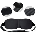 Black 3D Sleep Natural Sleeping Mask Eye Adjustable Strap Eye Mask Cover Portable Travel Blindfold Comfortable Mask For Sleeping Stevvex
