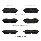 Black 3D Sleep Natural Sleeping Mask Eye Adjustable Strap Eye Mask Cover Portable Travel Blindfold Comfortable Mask For Sleeping Stevvex
