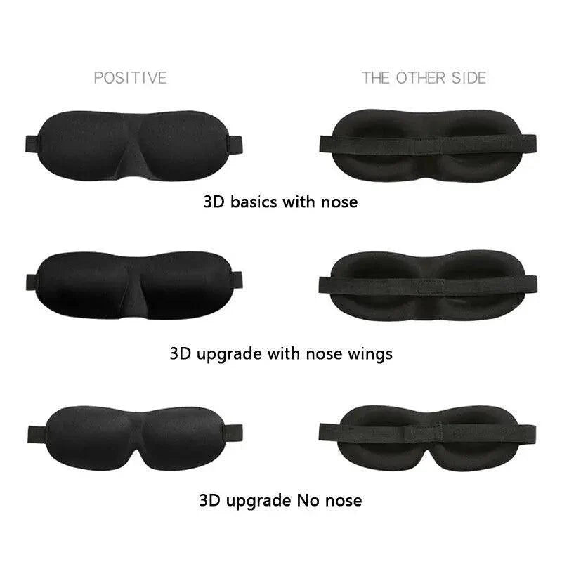 Black 3D Sleep Natural Sleeping Mask Eye Adjustable Strap Eye Mask Cover Portable Travel Blindfold Comfortable Mask For Sleeping Stevvex