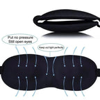 Black 3D Sleep Natural Sleeping Mask Eye Adjustable Strap Eye Mask Cover Portable Travel Blindfold Comfortable Mask For Sleeping Stevvex