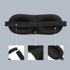 Black 3D Sleep Natural Sleeping Mask Eye Adjustable Strap Eye Mask Cover Portable Travel Blindfold Comfortable Mask For Sleeping Stevvex