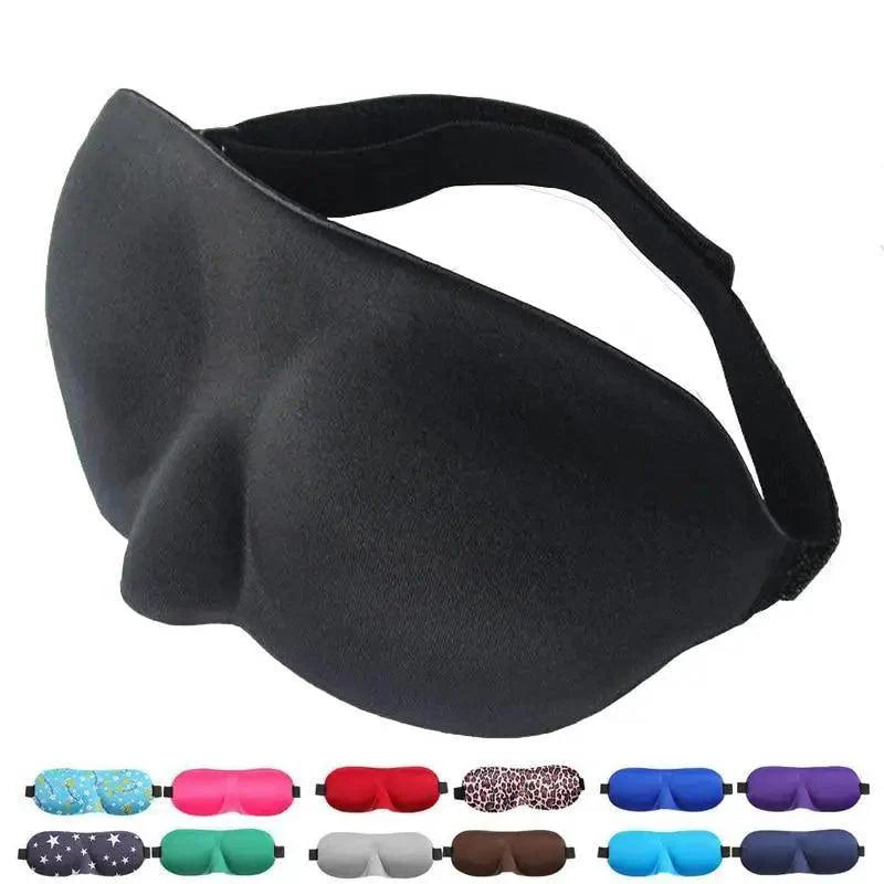 Black 3D Sleep Natural Sleeping Mask Eye Adjustable Strap Eye Mask Cover Portable Travel Blindfold Comfortable Mask For Sleeping Stevvex