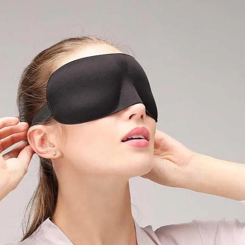 Black 3D Sleep Natural Sleeping Mask Eye Adjustable Strap Eye Mask Cover Portable Travel Blindfold Comfortable Mask For Sleeping Stevvex