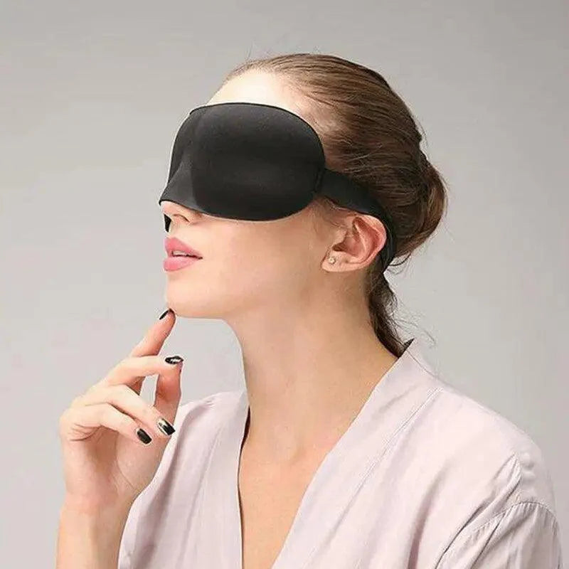 Black 3D Sleep Natural Sleeping Mask Eye Adjustable Strap Eye Mask Cover Portable Travel Blindfold Comfortable Mask For Sleeping Stevvex