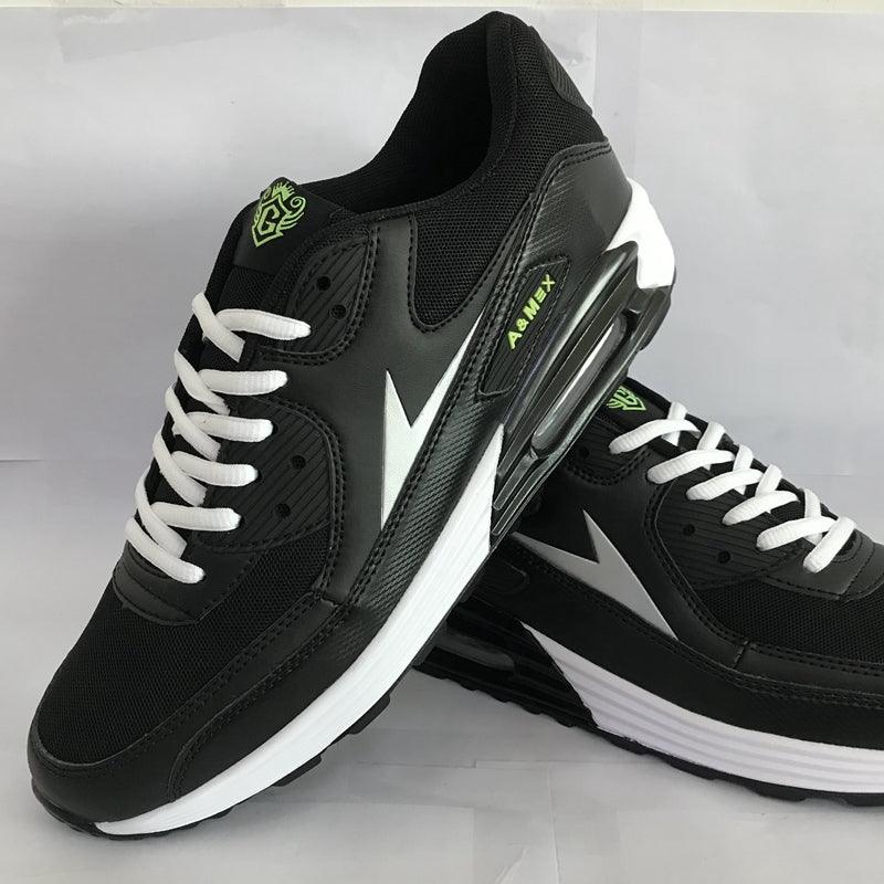 Black Air Cushion Men's Sport Sneakers Casual Breathable Shoes Running Sports Cushion Jogging Sport Sneakers Men's Lightweight Walking Athletic Running Tennis Shoes Stevvex