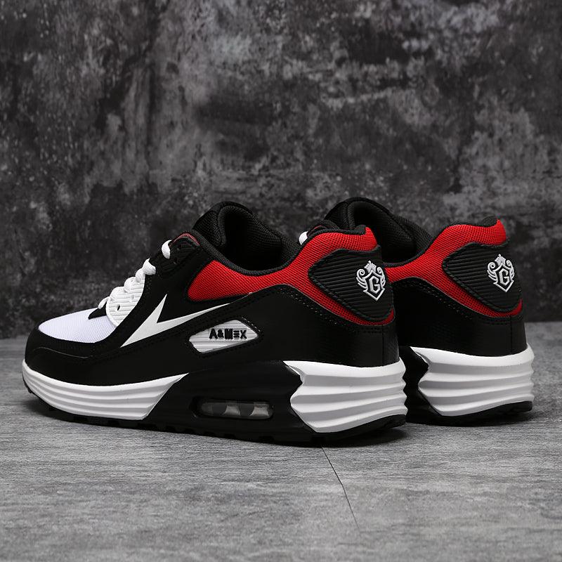 Black Air Cushion Men's Sport Sneakers Casual Breathable Shoes Running Sports Cushion Jogging Sport Sneakers Men's Lightweight Walking Athletic Running Tennis Shoes Stevvex