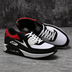 Black Air Cushion Men's Sport Sneakers Casual Breathable Shoes Running Sports Cushion Jogging Sport Sneakers Men's Lightweight Walking Athletic Running Tennis Shoes Stevvex