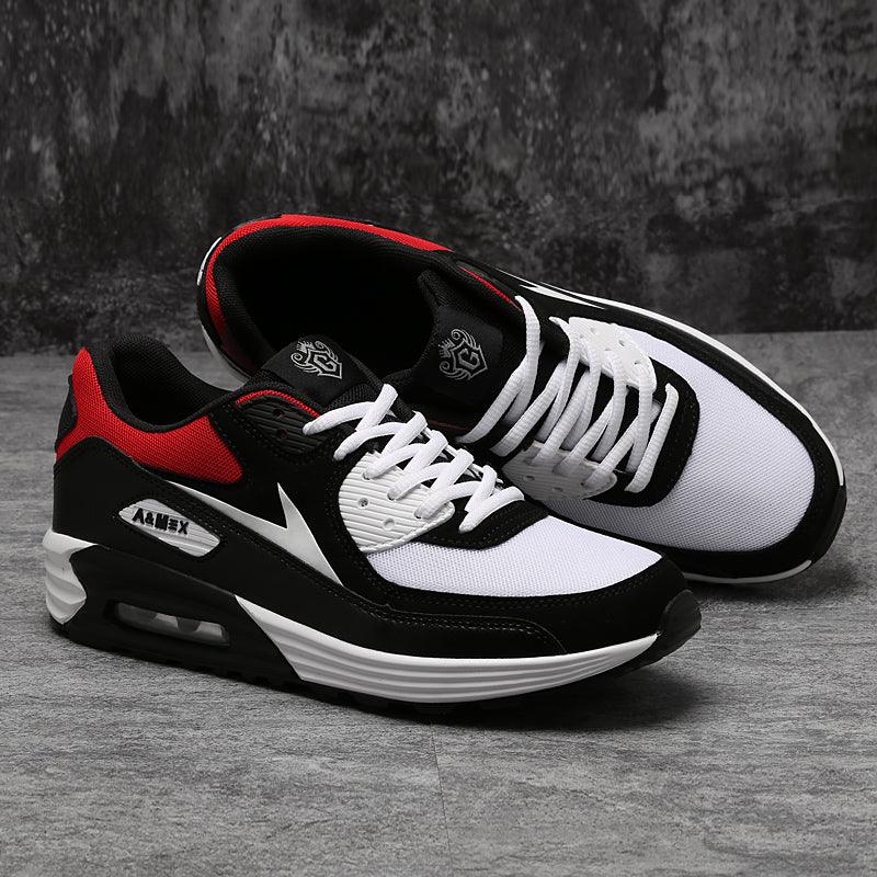 Black Air Cushion Men's Sport Sneakers Casual Breathable Shoes Running Sports Cushion Jogging Sport Sneakers Men's Lightweight Walking Athletic Running Tennis Shoes Stevvex