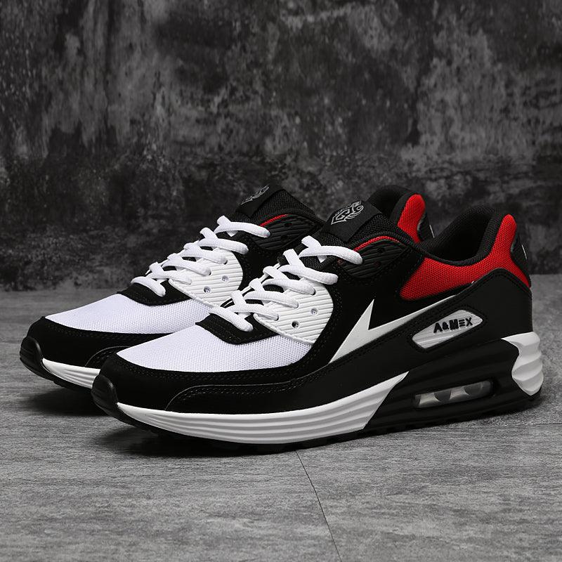 Black Air Cushion Men's Sport Sneakers Casual Breathable Shoes Running Sports Cushion Jogging Sport Sneakers Men's Lightweight Walking Athletic Running Tennis Shoes Stevvex