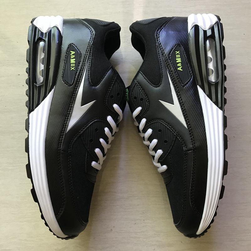 Black Air Cushion Men's Sport Sneakers Casual Breathable Shoes Running Sports Cushion Jogging Sport Sneakers Men's Lightweight Walking Athletic Running Tennis Shoes Stevvex