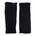 Black Alpaca Fingerless Gloves Long Ribbed Cuff Warm Wrist Sleeve BandsCo Straps