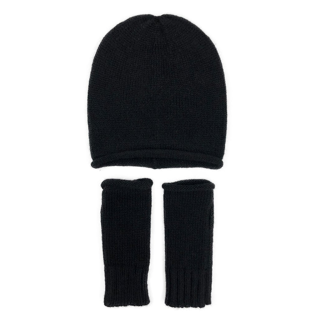 Black Alpaca Fingerless Gloves Long Ribbed Cuff Warm Wrist Sleeve BandsCo Straps