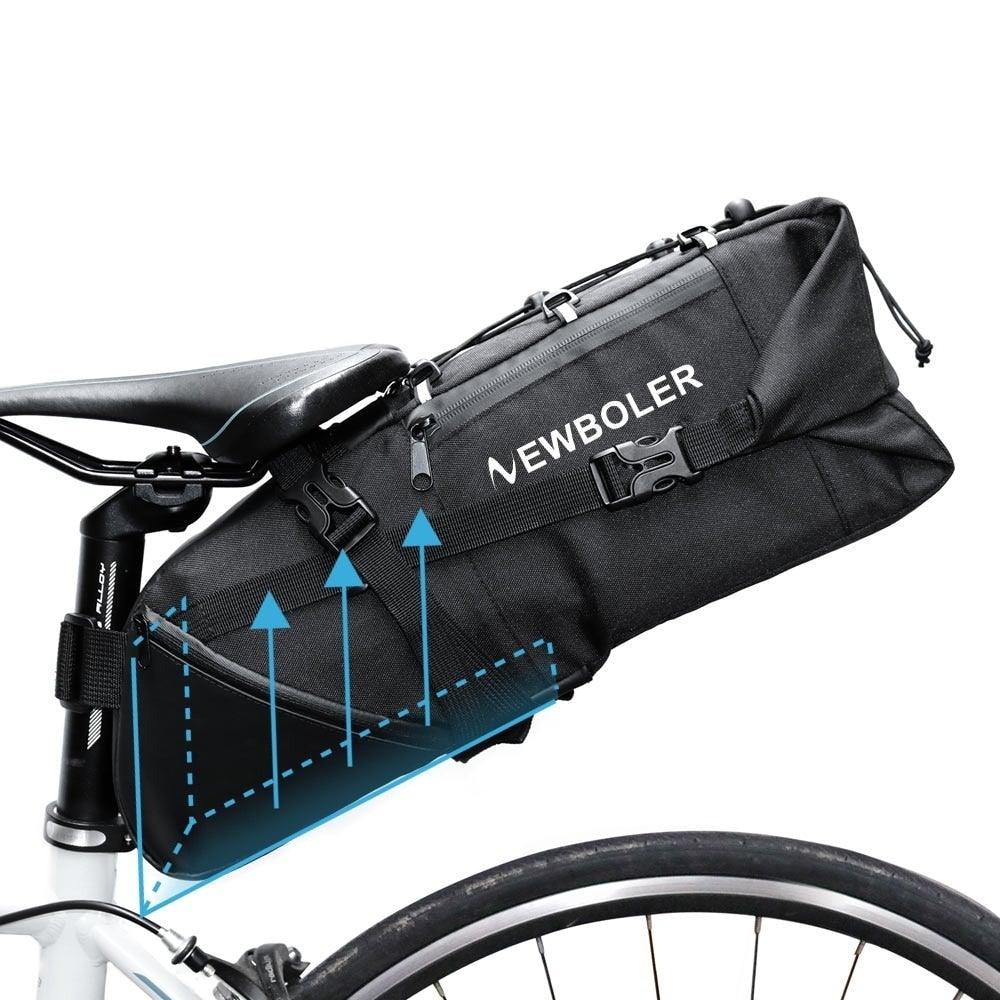 Black Bike Bag Bicycle Bag Cycle Cycling Bike Seat Bag Bags Accessories Waterproof Bike Packing Bags Large Bike Bags Fully Waterproof Bike Bag Under Seat Roll Up Cycling Rear Tail Pack Stevvex