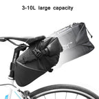 Black Bike Bag Bicycle Bag Cycle Cycling Bike Seat Bag Bags Accessories Waterproof Bike Packing Bags Large Bike Bags Fully Waterproof Bike Bag Under Seat Roll Up Cycling Rear Tail Pack Stevvex