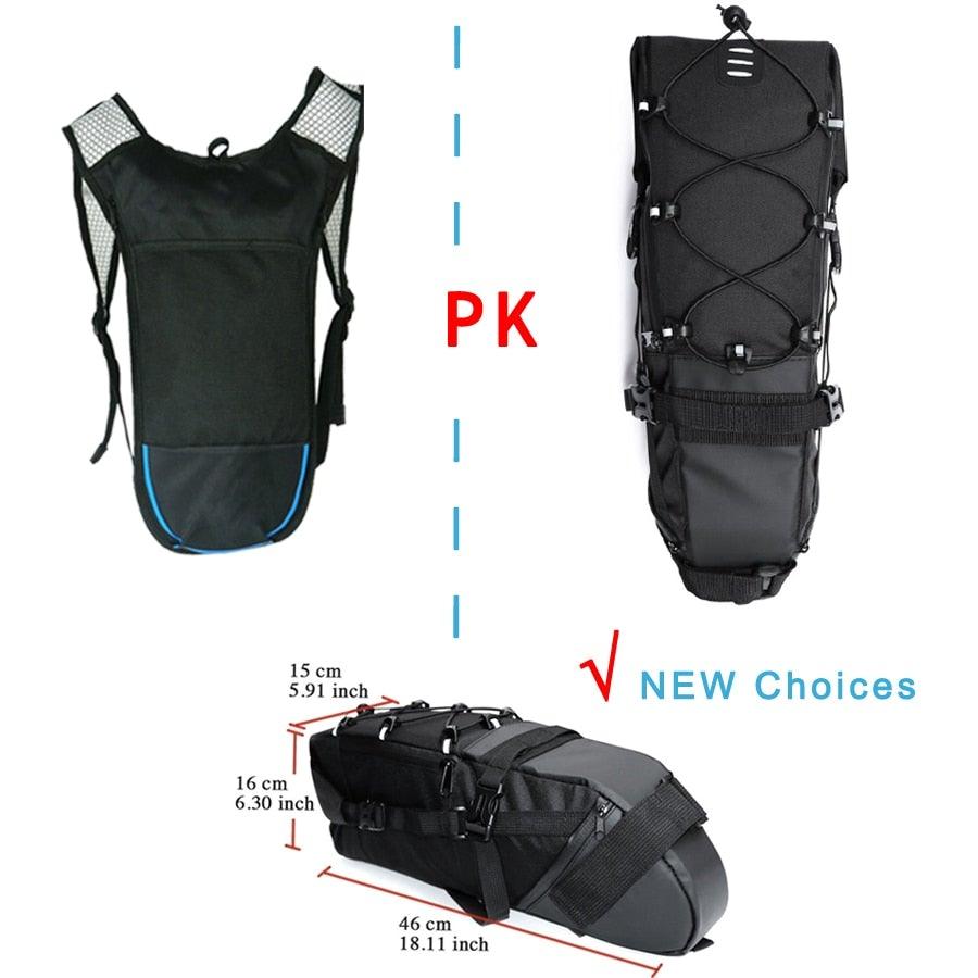 Black Bike Bag Bicycle Bag Cycle Cycling Bike Seat Bag Bags Accessories Waterproof Bike Packing Bags Large Bike Bags Fully Waterproof Bike Bag Under Seat Roll Up Cycling Rear Tail Pack Stevvex