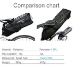 Black Bike Bag Bicycle Bag Cycle Cycling Bike Seat Bag Bags Accessories Waterproof Bike Packing Bags Large Bike Bags Fully Waterproof Bike Bag Under Seat Roll Up Cycling Rear Tail Pack Stevvex