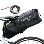 Black Bike Bag Bicycle Bag Cycle Cycling Bike Seat Bag Bags Accessories Waterproof Bike Packing Bags Large Bike Bags Fully Waterproof Bike Bag Under Seat Roll Up Cycling Rear Tail Pack Stevvex