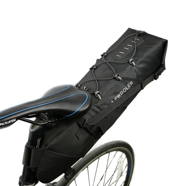 Black Bike Bag Bicycle Bag Cycle Cycling Bike Seat Bag Bags Accessories Waterproof Bike Packing Bags Large Bike Bags Fully Waterproof Bike Bag Under Seat Roll Up Cycling Rear Tail Pack Stevvex