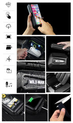 Black Bike Bag Frame Front Top Tube Cycling Bag Waterproof Phone Case Touchscreen Bag  Pack Bicycle Accessories Bike Bicycle Bag Waterproof Bike Phone Mount Bag Front Frame Top Tube Handlebar Bag Touch Screen Holder Case For Cell Phones 6.6in