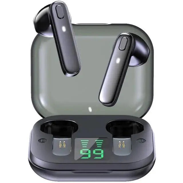 Black Bluetooth-Compatible Wireless Bass Ear Buds Stereo Headphone With Mic Touch Control Bluetooth Lightweight Earphones Stevvex