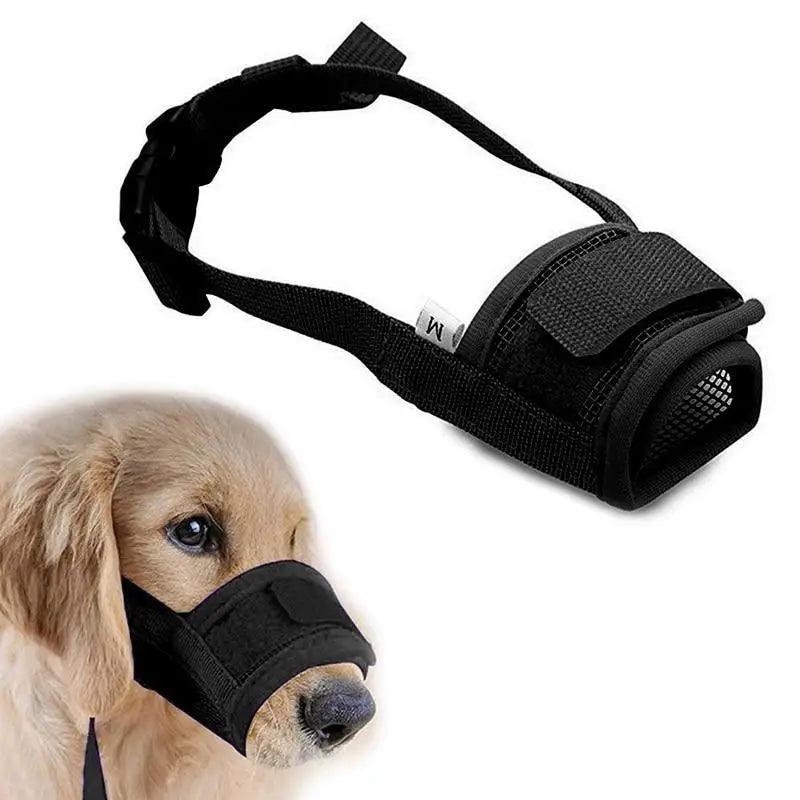 Black Breathable Anti Barking Adjustable Dog Muzzle Nylon Straps Anti Biting Dog Muzzles Cool Pets Accessories Stevvex