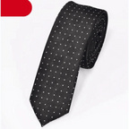 Black Business Dots Printed Polyester Men Necktie Slim Tie Formal Skinny Elegant Office Necktie For Men Stevvex