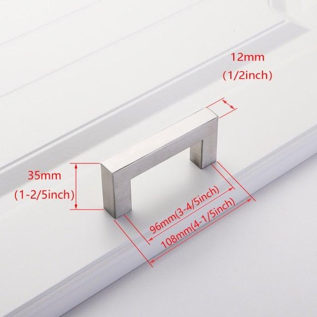 Black Cabinet Handle Square Furniture Hardware Stainless Steel Kitchen Door Knobs Cupboard Wardrobe Drawer Pulls Furniture Handle Drawer Pull Hardware Stainless Steel Kitchen Drawer Pulls Cabinet Handles Stevvex