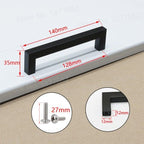 Black Cabinet Handle Square Furniture Hardware Stainless Steel Kitchen Door Knobs Cupboard Wardrobe Drawer Pulls Furniture Handle Drawer Pull Hardware Stainless Steel Kitchen Drawer Pulls Cabinet Handles Stevvex