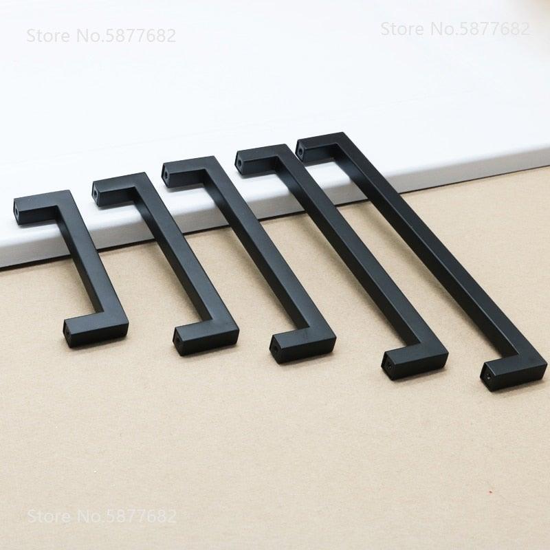 Black Cabinet Handle Square Furniture Hardware Stainless Steel Kitchen Door Knobs Cupboard Wardrobe Drawer Pulls Furniture Handle Drawer Pull Hardware Stainless Steel Kitchen Drawer Pulls Cabinet Handles Stevvex
