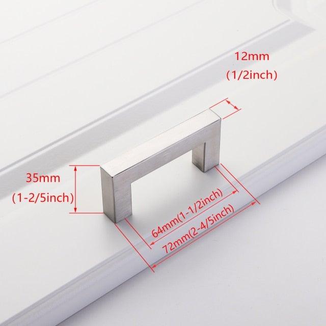 Black Cabinet Handle Square Furniture Hardware Stainless Steel Kitchen Door Knobs Cupboard Wardrobe Drawer Pulls Furniture Handle Drawer Pull Hardware Stainless Steel Kitchen Drawer Pulls Cabinet Handles Stevvex
