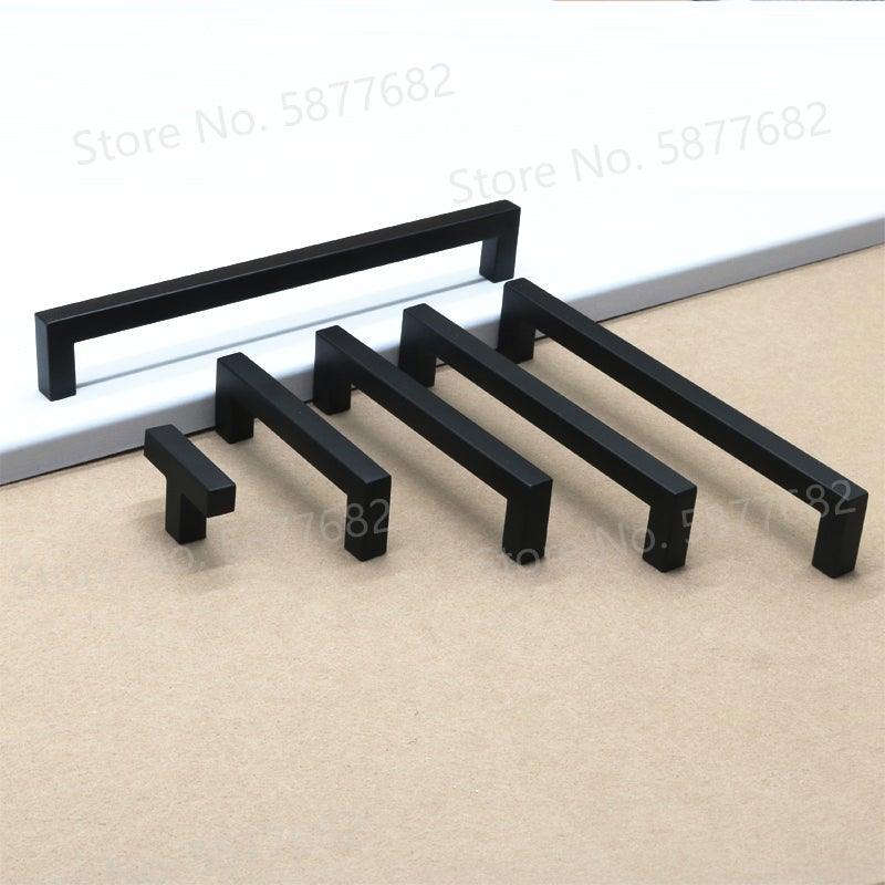 Black Cabinet Handle Square Furniture Hardware Stainless Steel Kitchen Door Knobs Cupboard Wardrobe Drawer Pulls Furniture Handle Drawer Pull Hardware Stainless Steel Kitchen Drawer Pulls Cabinet Handles Stevvex
