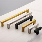 Black Cabinet Handle Square Furniture Hardware Stainless Steel Kitchen Door Knobs Cupboard Wardrobe Drawer Pulls Furniture Handle Drawer Pull Hardware Stainless Steel Kitchen Drawer Pulls Cabinet Handles Stevvex