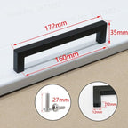 Black Cabinet Handle Square Furniture Hardware Stainless Steel Kitchen Door Knobs Cupboard Wardrobe Drawer Pulls Furniture Handle Drawer Pull Hardware Stainless Steel Kitchen Drawer Pulls Cabinet Handles Stevvex
