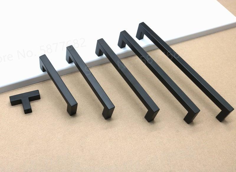 Black Cabinet Handle Square Furniture Hardware Stainless Steel Kitchen Door Knobs Cupboard Wardrobe Drawer Pulls Furniture Handle Drawer Pull Hardware Stainless Steel Kitchen Drawer Pulls Cabinet Handles Stevvex
