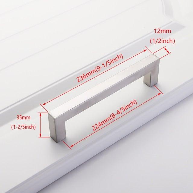 Black Cabinet Handle Square Furniture Hardware Stainless Steel Kitchen Door Knobs Cupboard Wardrobe Drawer Pulls Furniture Handle Drawer Pull Hardware Stainless Steel Kitchen Drawer Pulls Cabinet Handles Stevvex
