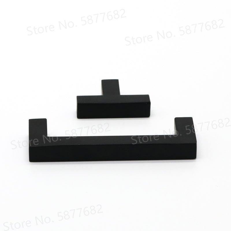 Black Cabinet Handle Square Furniture Hardware Stainless Steel Kitchen Door Knobs Cupboard Wardrobe Drawer Pulls Furniture Handle Drawer Pull Hardware Stainless Steel Kitchen Drawer Pulls Cabinet Handles Stevvex
