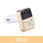 Black Car Bluetooth Wireless Hand-free Transmitter Dual USB Charger Music Player For Cars Easy Use Gadget