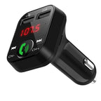 Black Car Bluetooth Wireless Hand-free Transmitter Dual USB Charger Music Player For Cars Easy Use Gadget