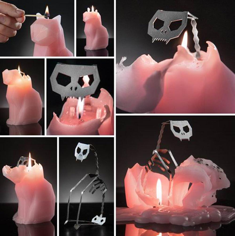 Black Cat Candle Cat Skeleton Candle Unveil Skeleton When Burning Cool And Unique Gifts For Animal Lovers Cat Gifts Cat Lovers Gift Pet Candle Handmade Candle Craft Candle With skeleton Christmas New Year Decoration Gift Stevvex