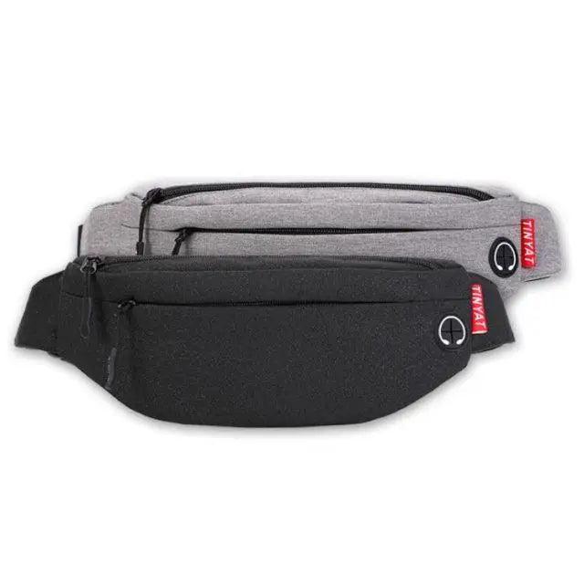 Black Crossbody Fanny Pack Simple Design Belt Bag Canvas Hands Free Travel Bag Sports Workout Durable Lightweight Fanny Packs For Festivals Stevvex