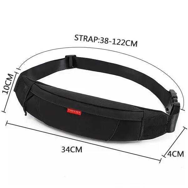 Black Crossbody Fanny Pack Simple Design Belt Bag Canvas Hands Free Travel Bag Sports Workout Durable Lightweight Fanny Packs For Festivals Stevvex