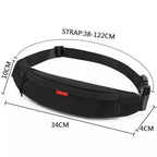 Black Crossbody Fanny Pack Simple Design Belt Bag Canvas Hands Free Travel Bag Sports Workout Durable Lightweight Fanny Packs For Festivals Stevvex