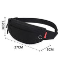 Black Crossbody Fanny Pack Simple Design Belt Bag Canvas Hands Free Travel Bag Sports Workout Durable Lightweight Fanny Packs For Festivals Stevvex