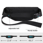 Black Crossbody Fanny Pack Simple Design Belt Bag Canvas Hands Free Travel Bag Sports Workout Durable Lightweight Fanny Packs For Festivals Stevvex