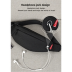 Black Crossbody Fanny Pack Simple Design Belt Bag Canvas Hands Free Travel Bag Sports Workout Durable Lightweight Fanny Packs For Festivals Stevvex