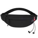 Black Crossbody Fanny Pack Simple Design Belt Bag Canvas Hands Free Travel Bag Sports Workout Durable Lightweight Fanny Packs For Festivals Stevvex